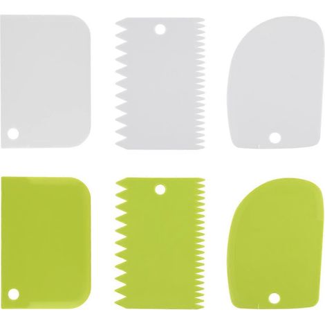 OUNONA 6er-Set Teigschaber, doppelseitig, kammförmig, gebogen, flach, flexibel – ideal für Küchenmaschinen, Schüsseln und zum Brotbacken (1/4)