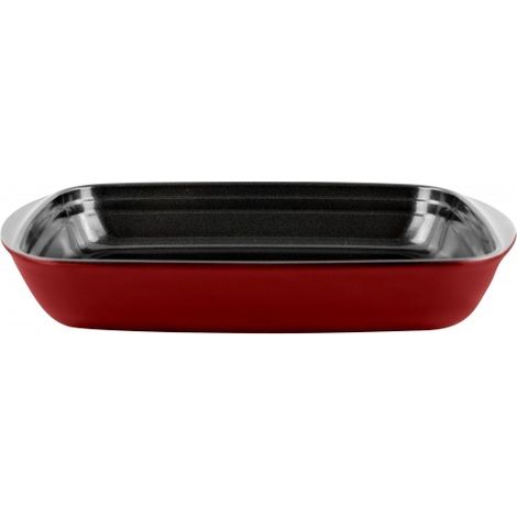 Pirofila Antiaderente in Vetro Borosilicato Rettangolare Rossa 35 x 22 x 5 cm