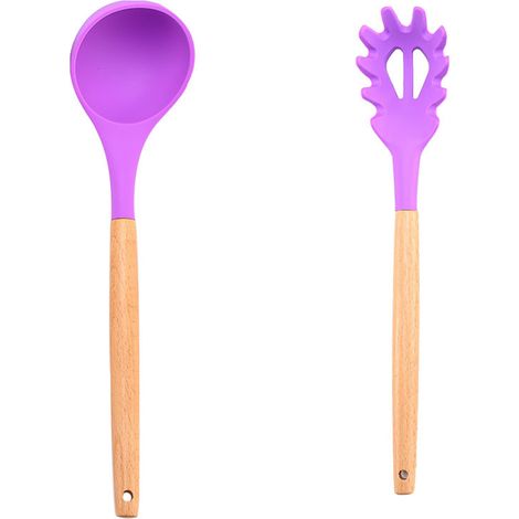 Ustensile De Cuisine En Silicone - Résistant À La Chaleur Jusqu'à 230 °C - Pour Poêles Et Casseroles Antiadhésives - 2 Pièces