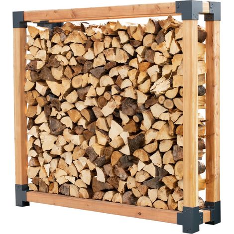 Westmann Étagère en mélèze pour bois de cheminée Michel XXL Nature 198x40x180 cm (1/5)