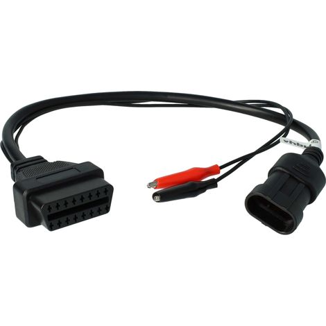 Vhbw – Adaptateur OBD1 3 Pin vers OBD2 – Câble de 30 cm pour Alfa Romeo – Connexion rapide pour diagnostic automobile