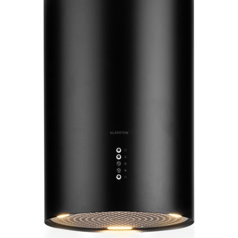 Klarstein Campana de isla Bolea Ø 38 cm escape/recirculación de aire 600 m³/h LED incl. filtro de carbón activado