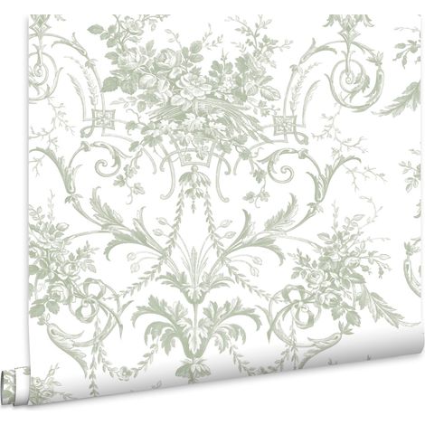 Laura Ashley TUILIERIES Grun Vliestapete 10mx52cm (1/5)