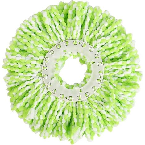 Lot de 2 têtes de rechange rondes en microfibre pour balai rotatif 360° - Ultra absorbantes pour sols durs, parquet, nettoyage à sec (1/5)