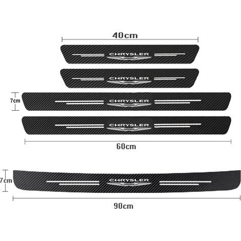 (5 pièces pour Chrysler 1) Protections de seuil de porte en fibre de carbone,autocollants pour Chrysler 300c,Android Town Country,Grand Voyager et PT Cruiser (1/3)