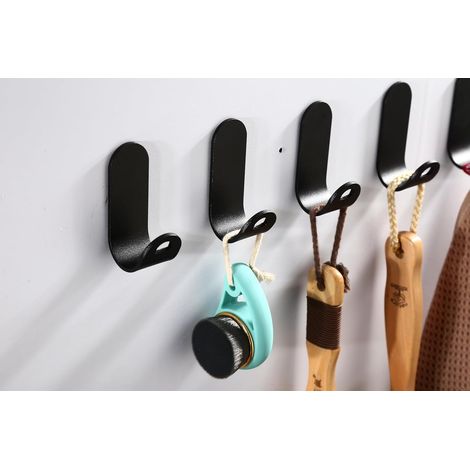 Ganci Adesivi da Parete Molto Resistenti, Set da 5 Pezzi Neri (1/5)