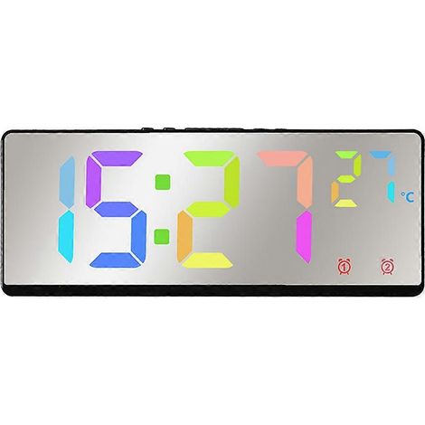 Horloge numérique multifonction pratique pour la gestion du temps, avec lampe colorée, idéale pour la chambre à coucher. Lampe colorée incluse. (1/5)