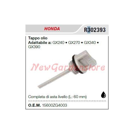 Tappo olio HONDA motocoltivatore GX240 270 340 390 R302393 15600-ZG4-003
