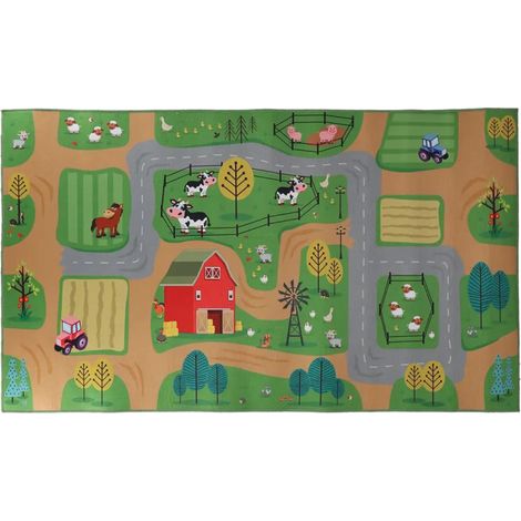 Tapis de Jeu d'Extérieur Ferme - Multi - 140 x 80 x H 0,5 cm - Livraison gratuite
