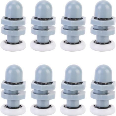 pezzi di robuste guide in plastica per porte doccia, cuscinetti per guide scorrevoli, ricambi per vetro del bagno (20 mm) (1/4)