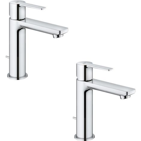 Juego de 2 mezcladores de lavabo GROHE Lineare S sin tirador (1/2)