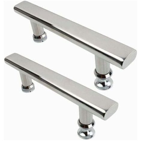2 poignées de porte de douche en acier inoxydable chromé, 145mm, pour salle de bain et cuisine (1/5)