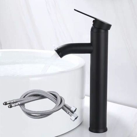 Grand robinet de salle de bain chaude et froide de la salle de bain Cold Surface Dragon Special Head Special Myled Water Robinet mélangé robinet de salle de bain noir (1/5)