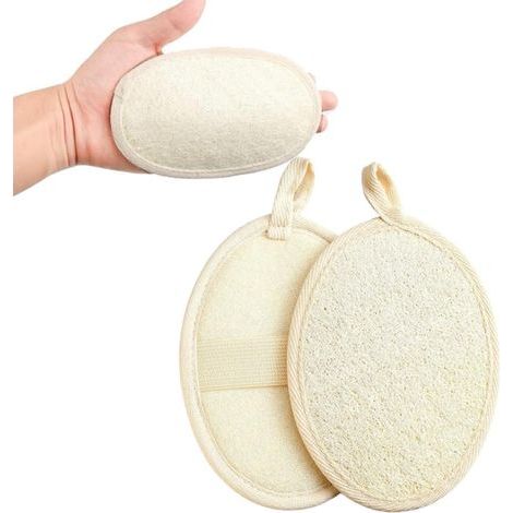 2 stuks loofah-spons, wasbaar, natuurlijke luffa-sponzen, herbruikbaar, natuurlijke peelinghandschoenen van luffa, voor spa, keuken, gezicht, lichaam, bad (1/5)
