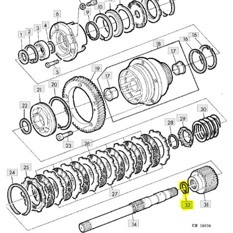 Anillo de retención del eje de transmisión John Deere 1140F 1640F 2040F 1350 1470 40M7058