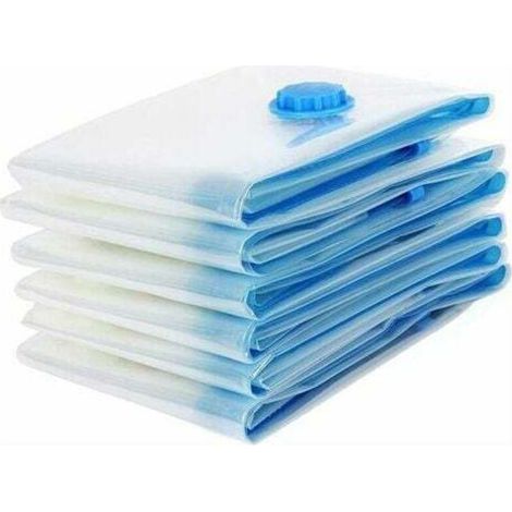 Lot de 6 Sacs de Rangement sous Vide 80x100cm, Sac de Voyage sous Vide, Housse de Rangement sous Vide Réutilisable,Sacs Compression sous Vide,Sacs de Stockage à Rouler pour Vêtements, Couettes, Literi (1/5)