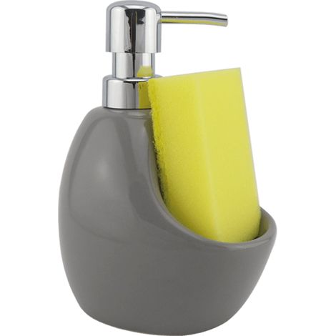 Distributeur de liquide vaisselle - 167 mm - Céramique - Récipient pratique - Rangement pour éponge (1/3)