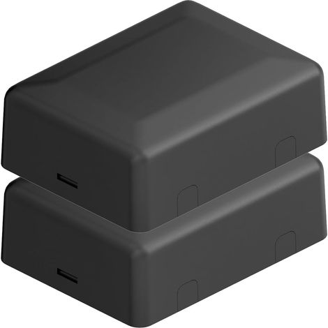 Boîte de Dérivation IP20 lot de 2, Boîte de Jonction électrique pour intérieur, montage saillie ou encastré, couvercle à encliquetage, 100 x 75 x 35 mm, Noir (1/5)