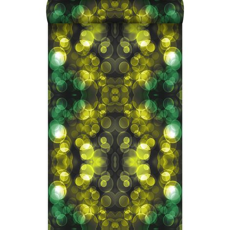 papier peint kaléidoscope jaune et vert - Origin Wallcoverings (1/5)