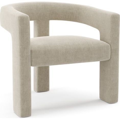 Fauteuil de salle à manger en velours beige MILA