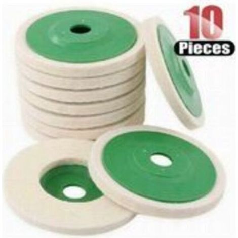 Lot de 10 disques de polissage pour meuleuse d'angle en laine de 4 pouces (10 cm) (1/5)