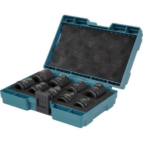Set di chiavi a bussola nere a impatto da 9 pezzi da 1/2" - Makita E-16564