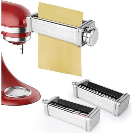 Enowelir Rouleau à Pâtes et Coupe-Spaghetti Fettuccini pour Machine à Pâtes Kitchenaid (1/4)