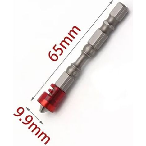 Lot de 8 embouts tournevis cruciformes aimantés anti-glisse carbure 6,2mm large 64,5mm long rouges pour bricolage électronique industrie (1/5)