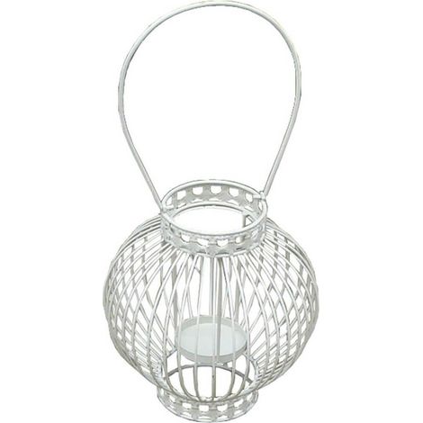 portacandela stile provenzale in ferro verniciato cm 20,5 x 22 x 42 h