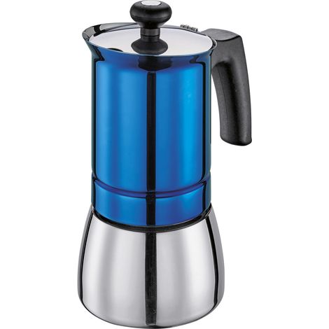Cafetera de acero, diámetro 9 x 18 cm, 4 tazas, azul Tosca / Cilio