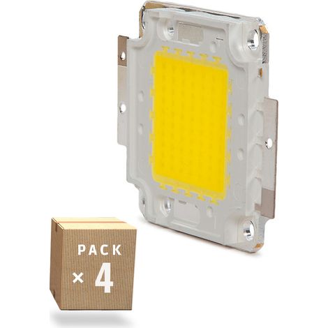 Packung mit 4 Hochleistungs-LEDs 50W 5000Lm 6000ºK COB30 50.000H [CH-LED-50W-30MIL-CW-PK4-AP]