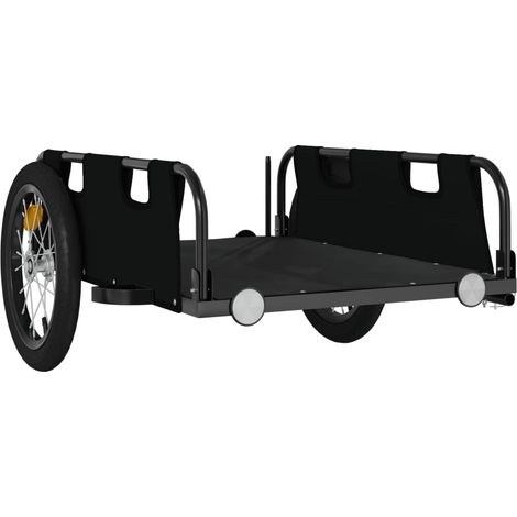 Remorque chariot transport de vélo tissu oxford fer noir (1/5)