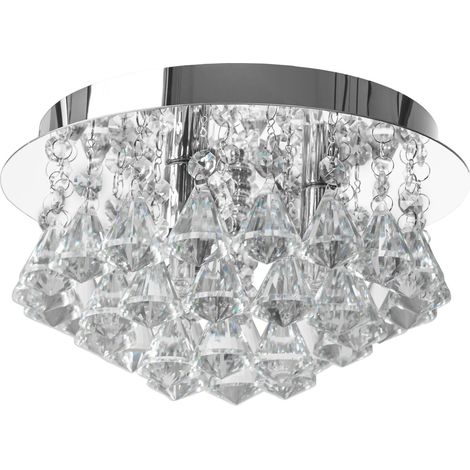 LÁMPARA de TECHO APP1039-3C CRISTAL CROMO 3-PUNTOS de LUZ G9 25X25X14,5CM