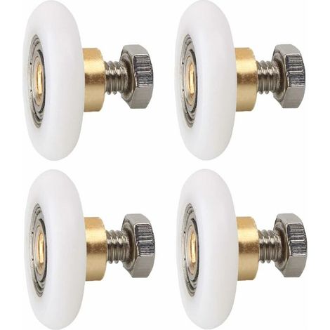 4 pièces Roulette Porte de Douche 23 mm, Roues de Rechange pour Porte de Douche Roulettes de Rechange pour Porte de Douche RainuréE avec vis Diamètre (1/5)