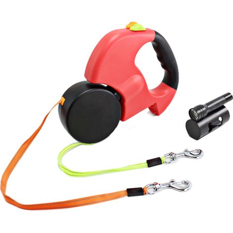 Accesorios para mascotas: Correa retráctil de un solo punto para pasear perros con doble tirón. (1/5)