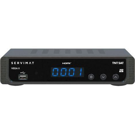 Récepteur TV satellite - SERVIMAT - VEGA 2 - Full HD - Carte TNTSAT V6 - Noir (1/2)