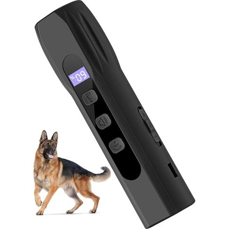 Dispositivo antiabbaio a ultrasuoni con luce LED, 3 frequenze, addestramento comportamentale, pratico dispositivo antiabbaio, segnale acustico di lunga durata per cani (1/5)