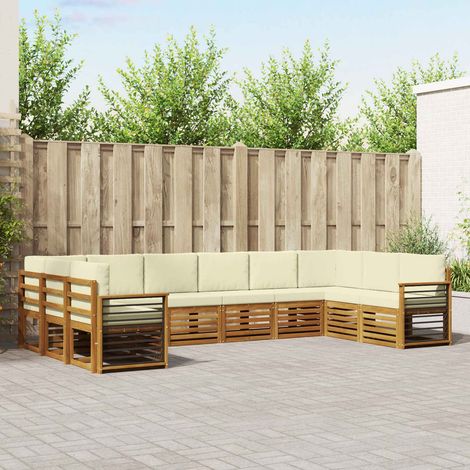 vidaXL Ecksofa Set mit Kissen 10 pcs Natur und Creme (1/5)