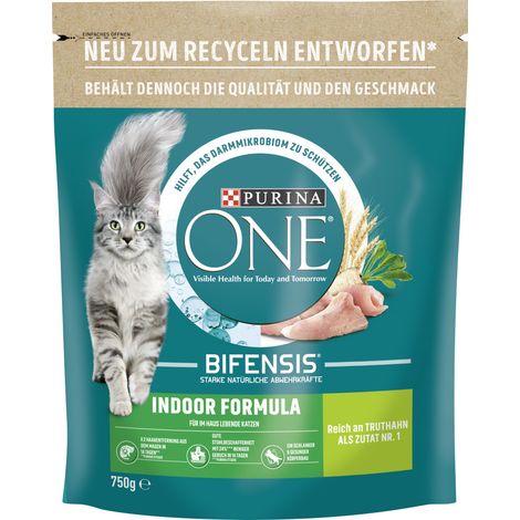 Purina ONE Indoor Formula reich an Truthahn und Vollkorn-Getreide 750 g