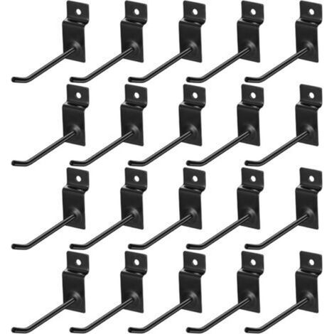 20 Pcs Crochet pour Panneau Perforé Mural, 10cm Crochets pour Panneaux Perforés, Crochet Panneau Perforé Porte Mural, Crochets Muraux pour Garages, Remises à Outils, Ateliers (1/5)