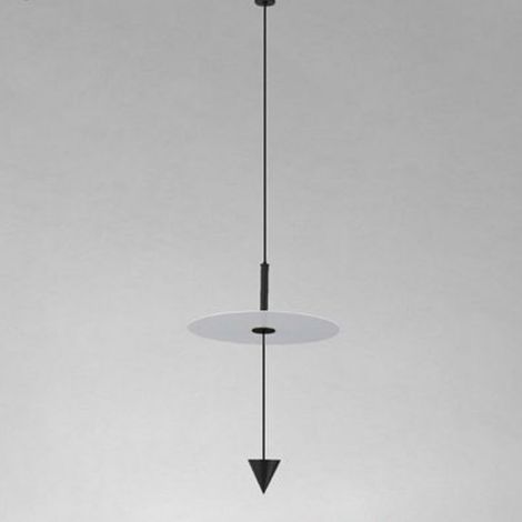 Trade Shop - Pendelleuchte 12W LED-Licht 6500K weiße Scheibe Ø23CM schwarzer Kegel 32009 -