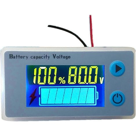 Voltmètre de batterie 12V pour voiture, indicateur de tension avec écran LCD, jauge de capacité électrique, mesureur de voltage automobile, affichage numérique précis. (1/3)