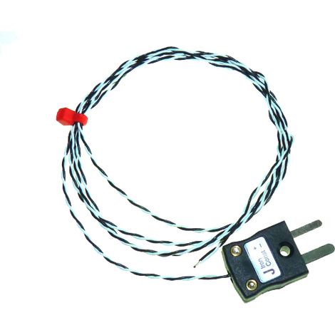 Thermocouple type J Ø 1/0.2mm, L 3000mm, 260°C max à Raccord à double torsadage ( Prix pour 1 )