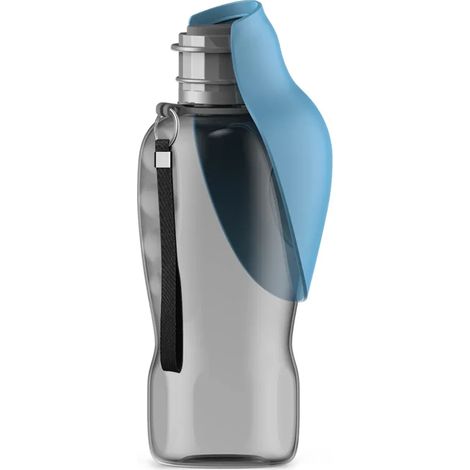 Gourde portable pour chien 800 ml – avec gamelle, étanche et idéale pour les voyages – Bleue (1/5)