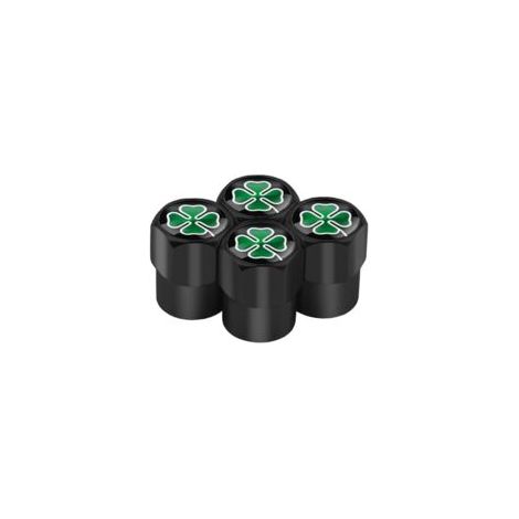 CSPARKV (1,3 × 1 × 1 cm) Lot de 4 bouchons de valve pour Alfa Romeo 159 Giulietta, 147 Mito, Giulia 156, 166 GT, Stelvio et Tonale. Étanches à l'eau et à la poussière, couleur noire. (1/2)