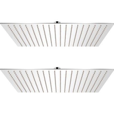 vidaXL Soffione per Doccia a Pioggia 2 pz Acciaio Inossidabile 50x50cm
