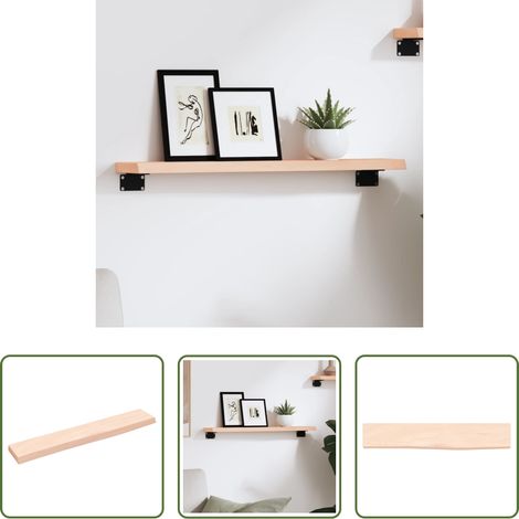 Wandregal Eiche -  Wandregal 60x10x2 cm Massivholz Eiche Unbehandelt (1/5)