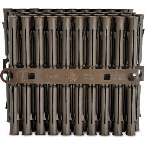 Talon Brown 7-8mm Wall Plugs Plastic Screw Fixing Plug Euro Slot X1000 Trade Pack