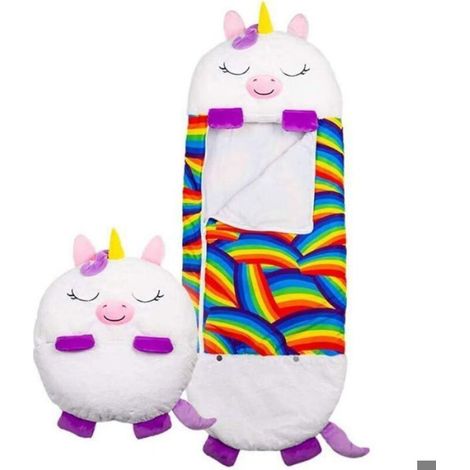 Oreiller 2 en 1 Qui Se Transforme en Sac de Couchage Anime Sac de Couchage Animal Mignon pour Enfants,Adapté aux Enfants de 3 à 6 An (1/5)