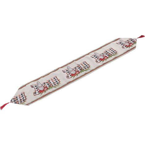 Chemin de table de Noël réutilisable et lavable, en tissu tricoté de 1,8 m de long, idéal pour la maison, les cafés et les fêtes (Type 2). (1/5)